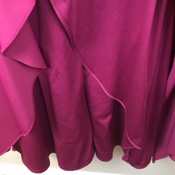 Adrianna Papell Women’s Plum Ruffle Detail Sleeveless Long Evening Dress - Picture 10 of 12